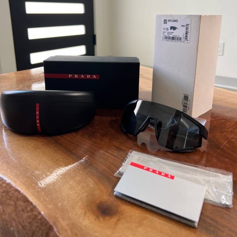 Prada Linea Rossa SPS 04WS Rubber Black/Dark Grey Men's Sunglasses